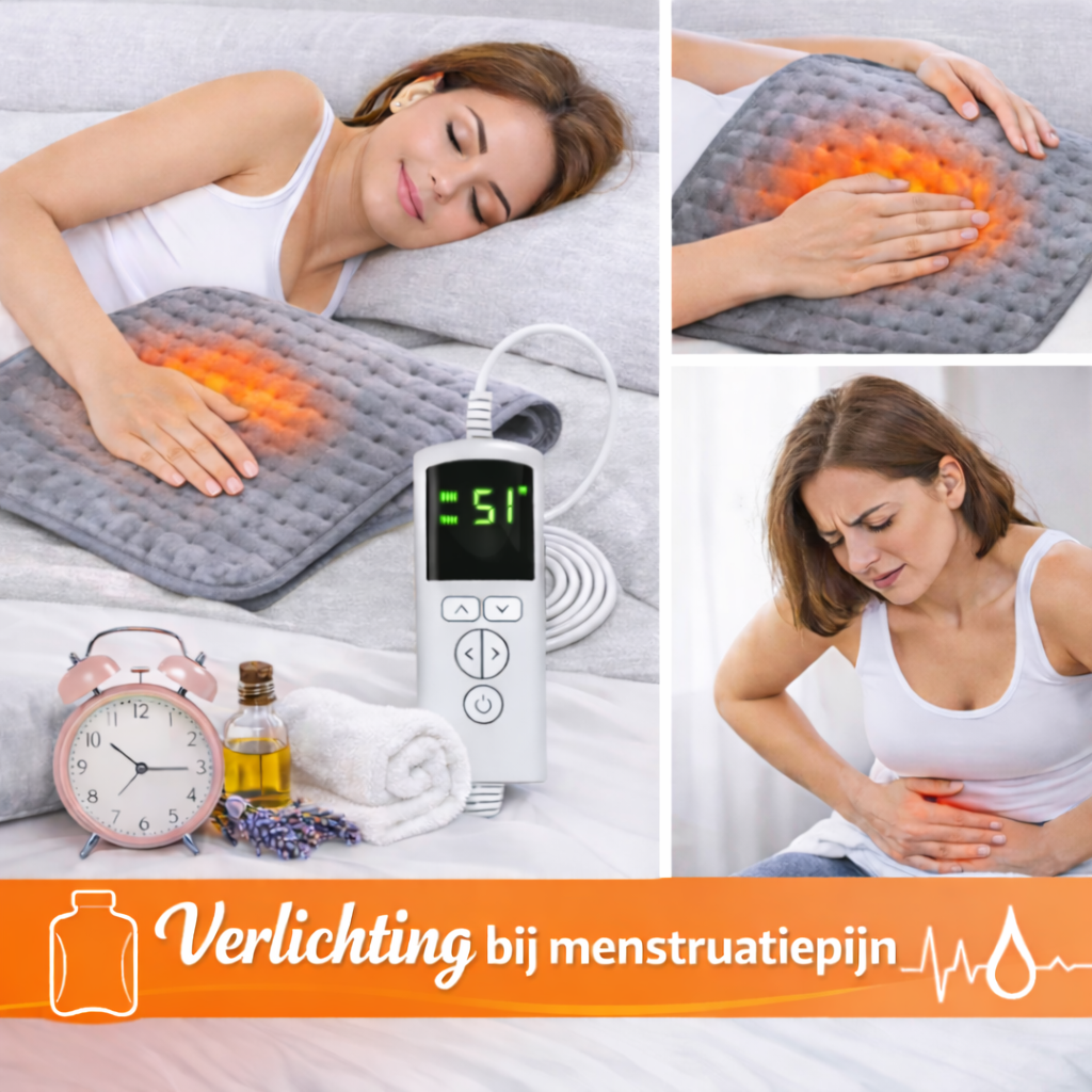 Elektrisch warmtekussen verlichting bij menstruatiepijn